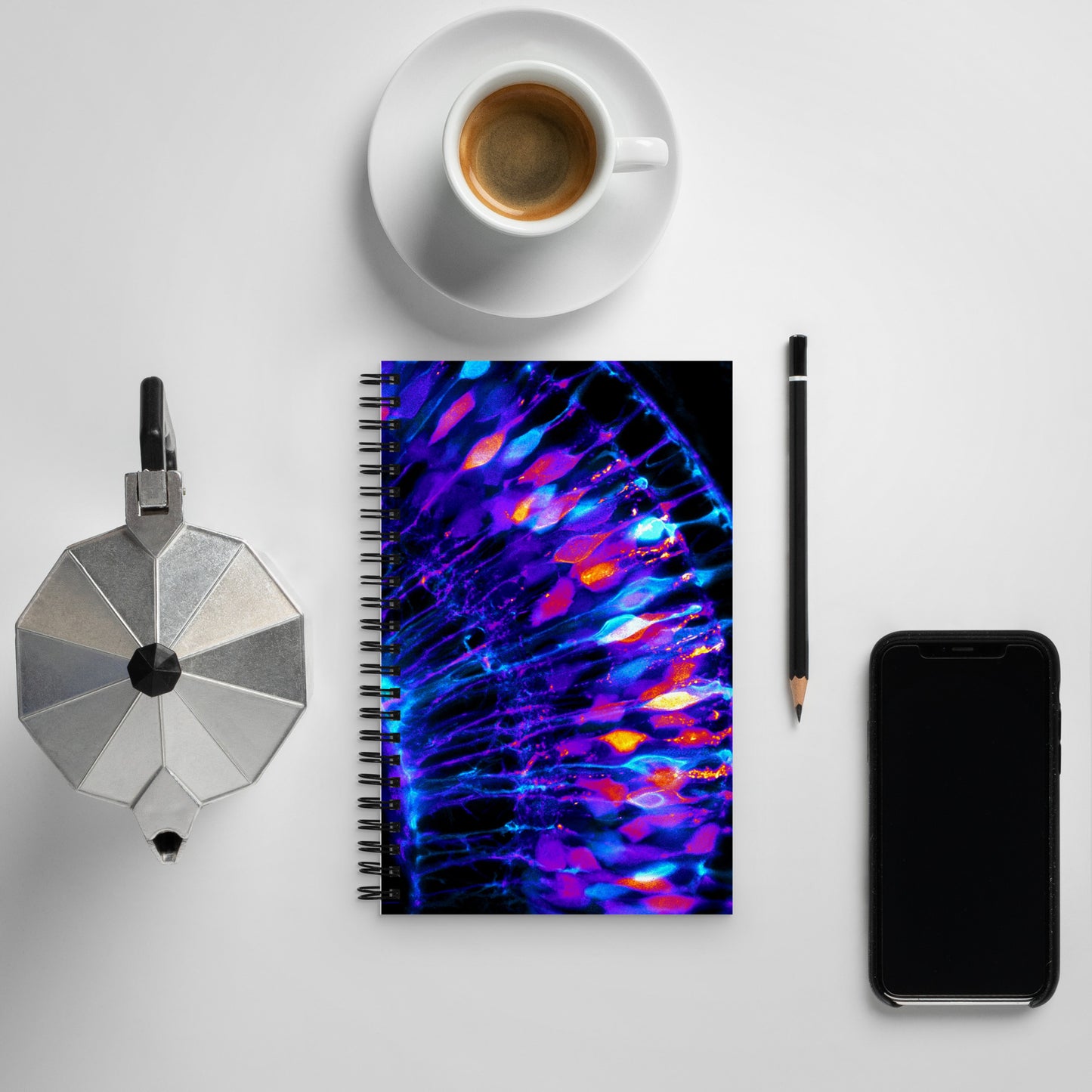 Science Art Spiral Notebook - Glia - Zeeks - Art for Geeks